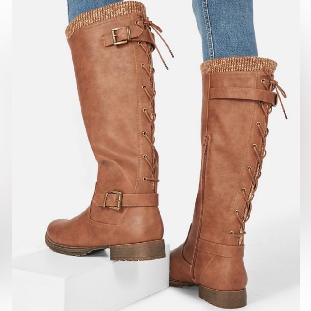 ❌Sold ❌ Brown Sweater Cuff Boots Knee High Womens Size 7 - Picture 2 of 11